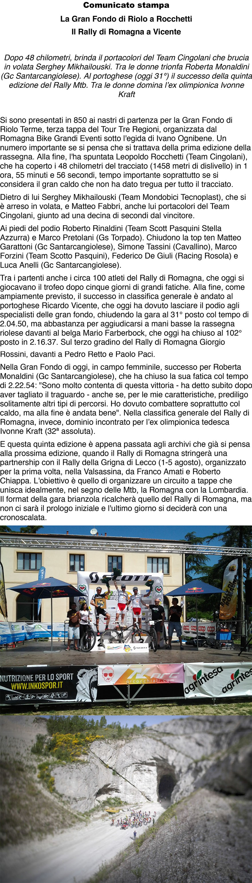 Gran Fondo e Rally di Romagna Mtb ecco i verdetti
